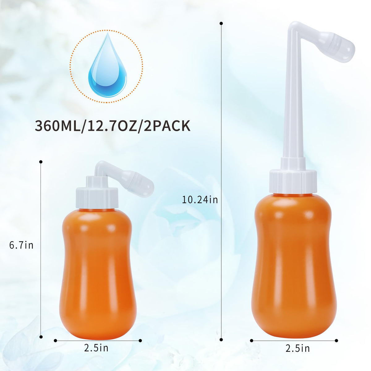 Peri Bottle for Postpartum Care, for Postpartum Essentials, Feminine Care Orange