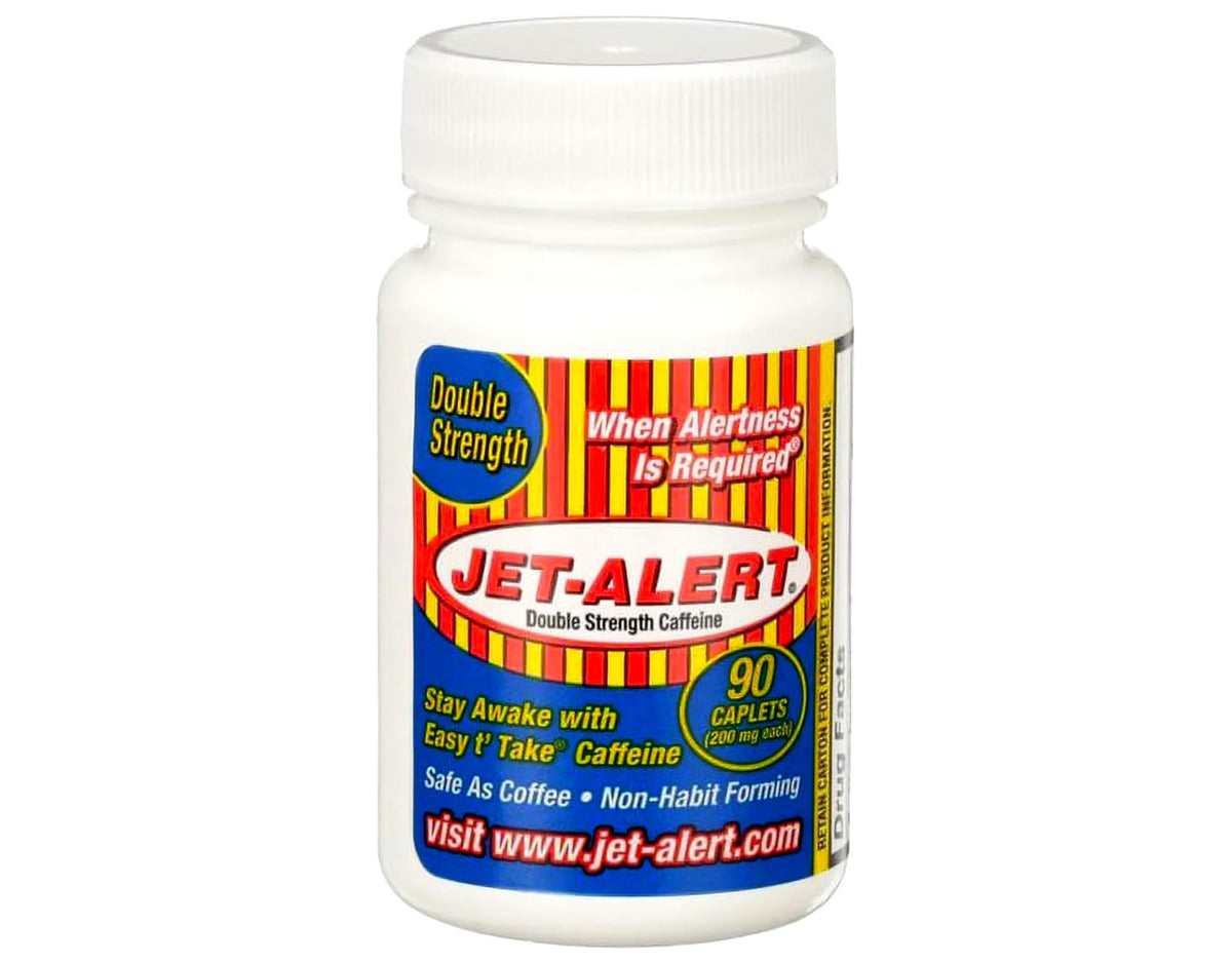 Jet Alert Double Strength Alertness Aid Caplets, 200mg-90 Ct Value Packs (6)