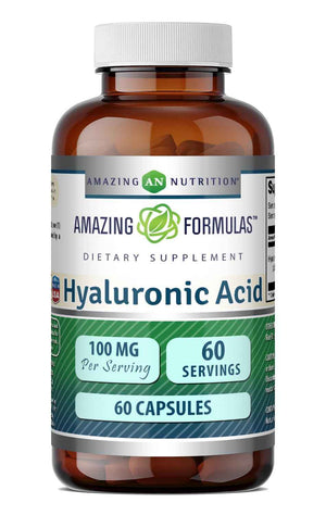 Amazing Formulas Hyaluronic Acid 100 Mg Supplement - Capsules - Non-GMO - Gluten-Free - Made in USA (1 Pack, 360 Count)