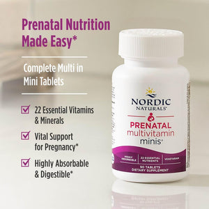 Nordic Naturals Vegetarian Prenatal Multivitamin Minis - 90 Easy to Swallow Tablets - Highly Absorbable Multivitamin and Mineral Supplement to Support Pregnancy - Non-GMO, 30 Servings Nordic NaturalsBuy Supplements Australia
