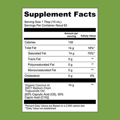 100% Coconut MCT Oil Liquid, 32 Fl Oz