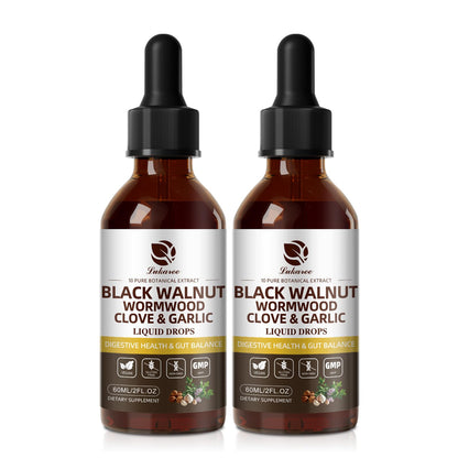 Wormwood Black Walnut Clove Cleanse Tincture - Gut Health & Detox - with Garlic Pumpkin Seeds Soursop Oregano - Digestive & Intestinal Support for Humans - Vegan, Herbal Blends, Liposomal Tech