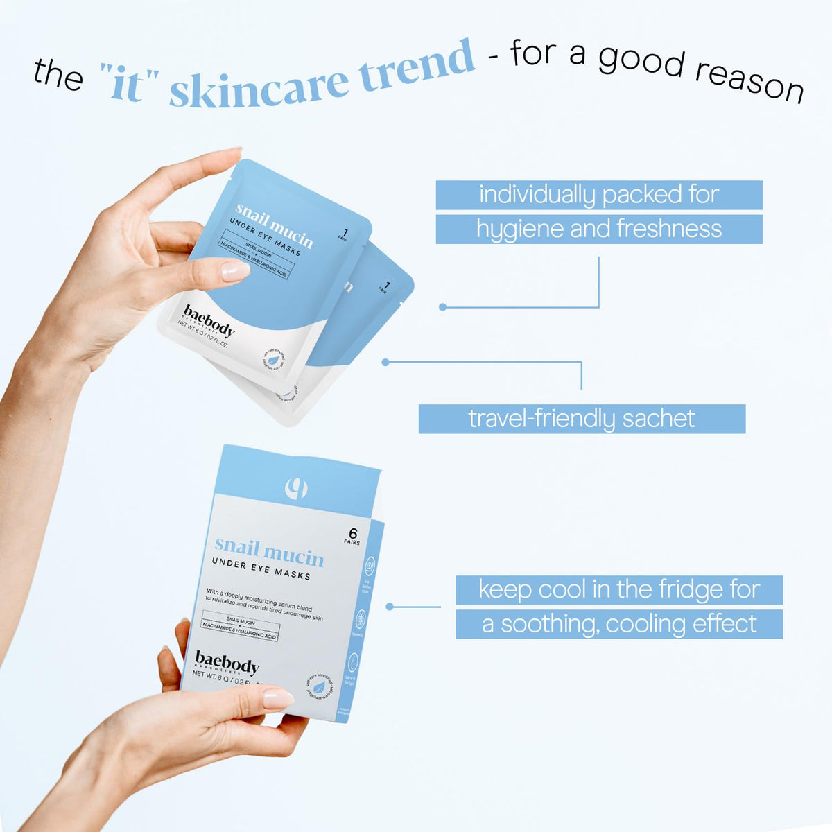 Baebody Advanced Snail Mucin Under Eye Patches (6 Pairs)