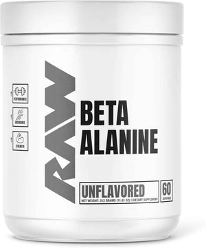 RAW Beta Alanine Powder, Unflavored (60 Servings) - Pre-Workout Powder for Men & Women - Beta Alanine Supplement for Workout Endurance - Preworkout Beta Alanine Powder for Reduced Muscular Fatigue