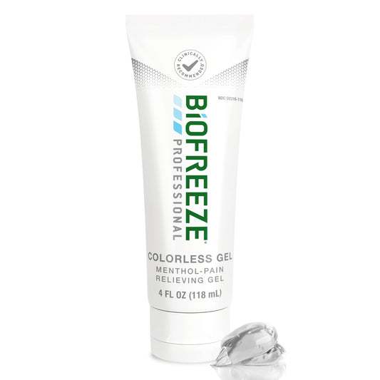 Biofreeze Professional Gel Pain Relief for Knee, Neck, Hip, Joint, Shoulder, & Simple Backache, Arthritis Pain Reliever, Sore Muscle Relief, Colorless Menthol Gel 4 Fl Oz