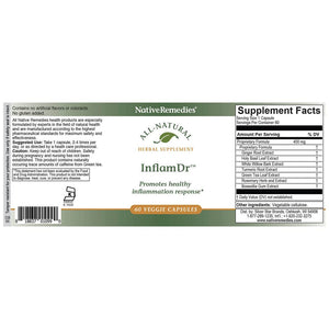 Native Remedies Inflam Dr. - All Natural Herbal Supplement Promotes Healthy Inflammation Response - Helps Fight Oxidative Stress to Cells - 60 Veggie Caps Native RemediesBuy Supplements Australia