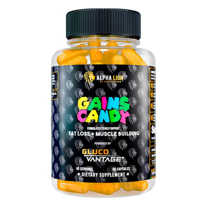 ALPHA LION Gains Candy, Supplement Pills that Support Weight Loss, Appetite Suppressant, Keto-Diet Friendly, Decrease Body Fat, Upgrade Energy & Workout Performance, 60 Capsules (MitoBurn)