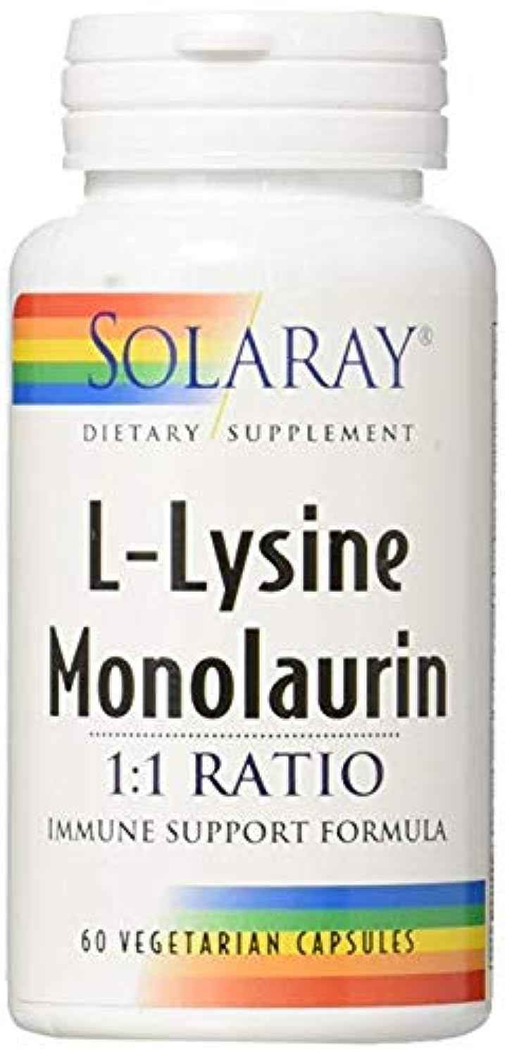 SOLARAY L-Lysine Monolaurin Immune Support Supplement, 1:1 Ratio for Immune System Function, 500 mg Each, 30 Servings, 60 VegCaps