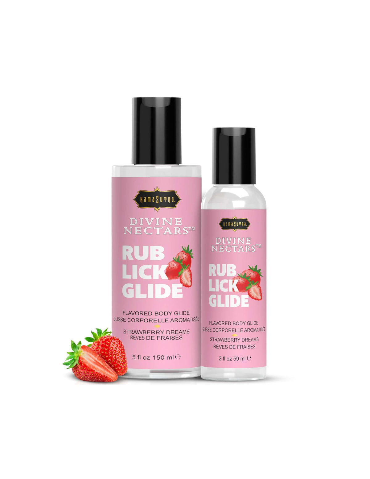 Kama Sutra Divine Nectars Strawberry Dreams 2 fl oz - Flavored 3-in-1: Use Oral, Massage, Water Based for Couples, Women, and Men. Body Topping Manufactured in USA. Ideal for Foreplay.