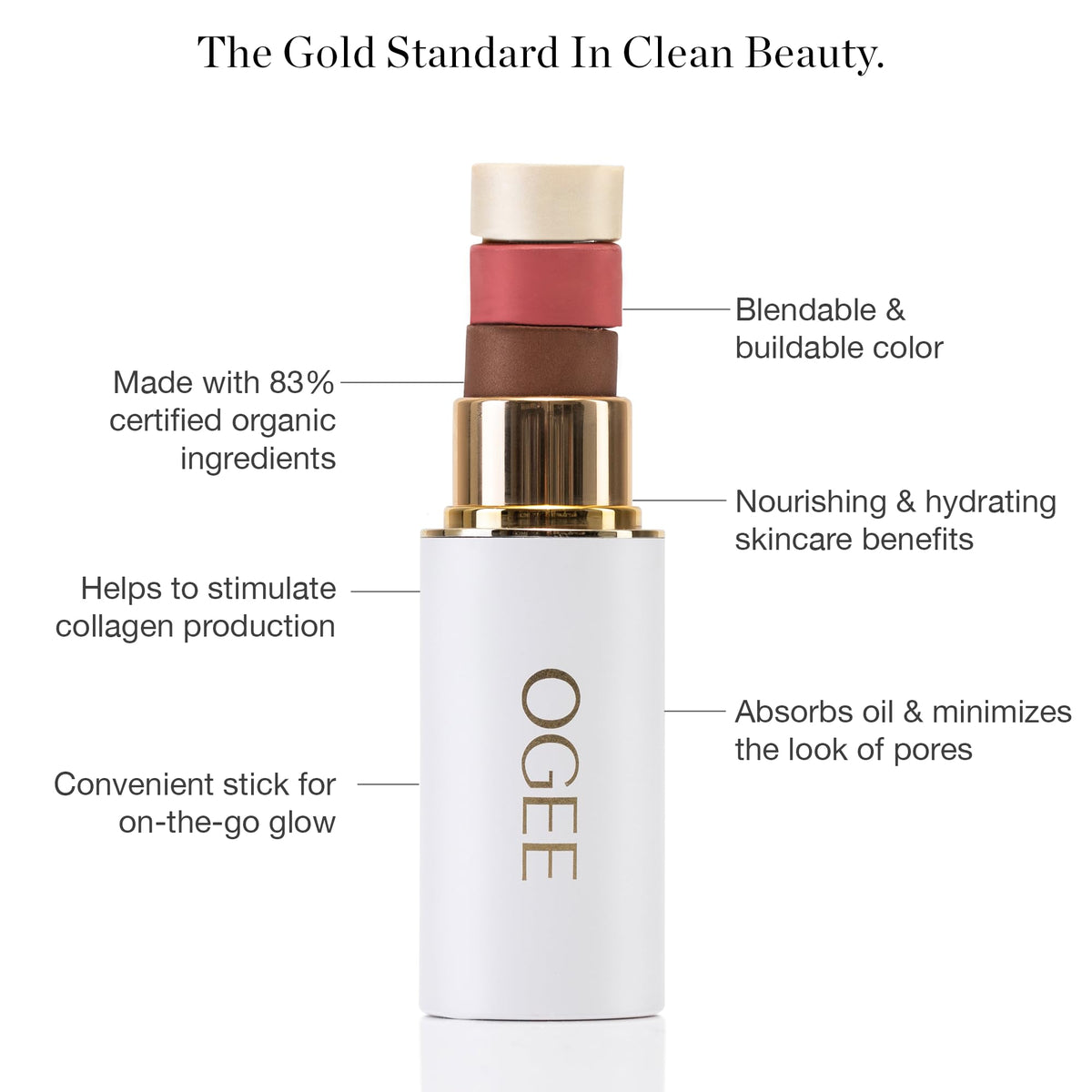supplement products​Ogee Face Stick Crystal Collection Trio - Contour Stick Makeup Collection - Certified Organic Contour Palette - Includes Bronzer Stick, Blush Stick & Highlighter Stick - JerryCherryUSA