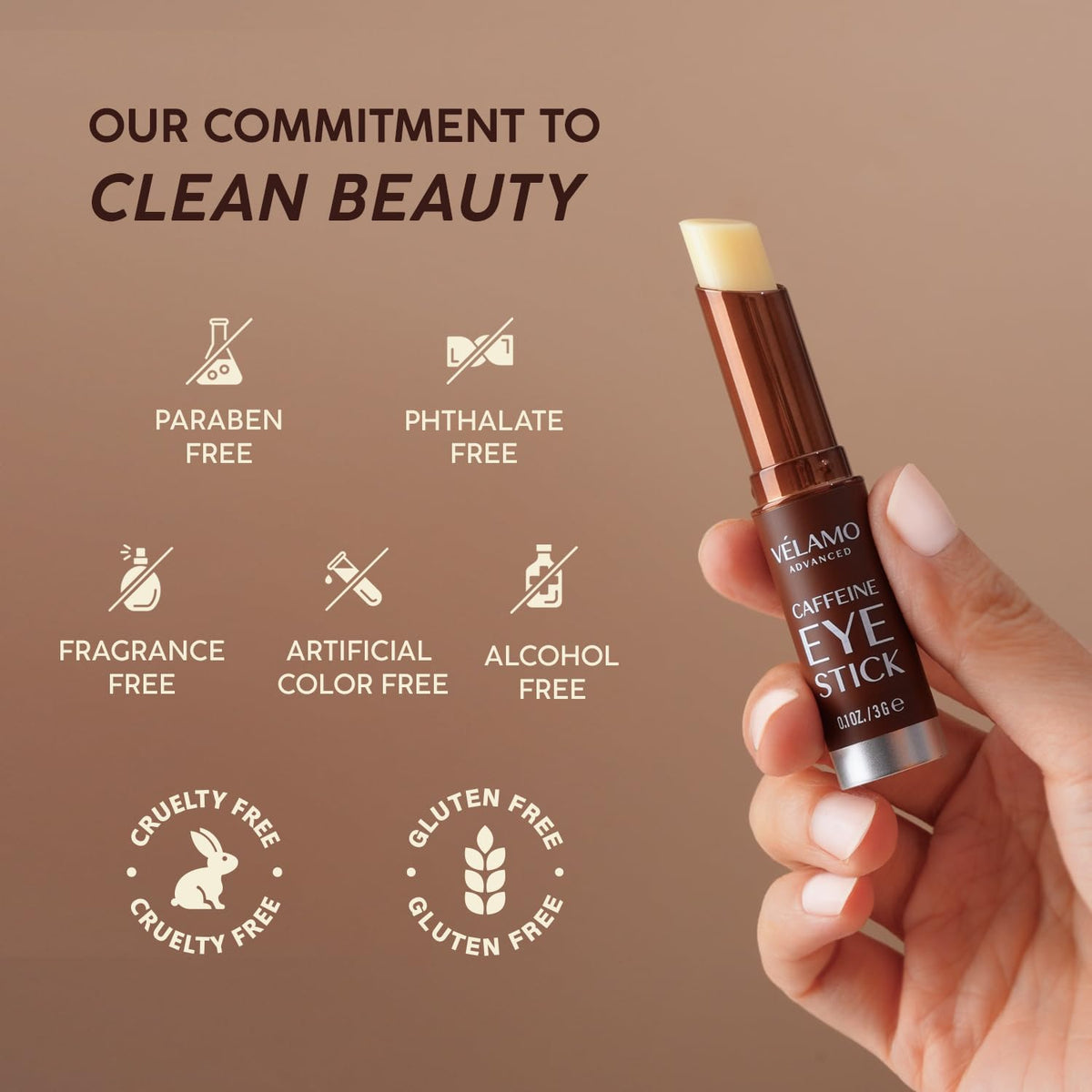 VELAMO Advanced Caffeine Eye Stick – Energizing & Hydrating Under Eye Balm for Dark Circles & Puffiness (2 Pcs)