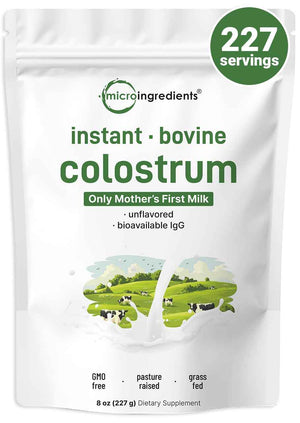 Micro Ingredients Bovine Colostrum Powder, 8 oz - Colostrum Supplement for Women & Men - Unflavored & Instant Dissolve - Non-GMO, Gluten-Free