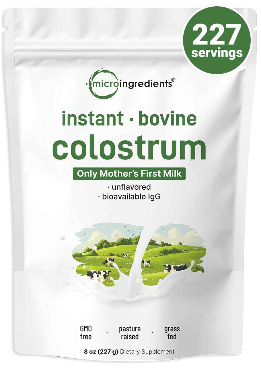 Micro Ingredients Bovine Colostrum Powder, 8 oz - Colostrum Supplement for Women & Men - Unflavored & Instant Dissolve - Non-GMO, Gluten-Free