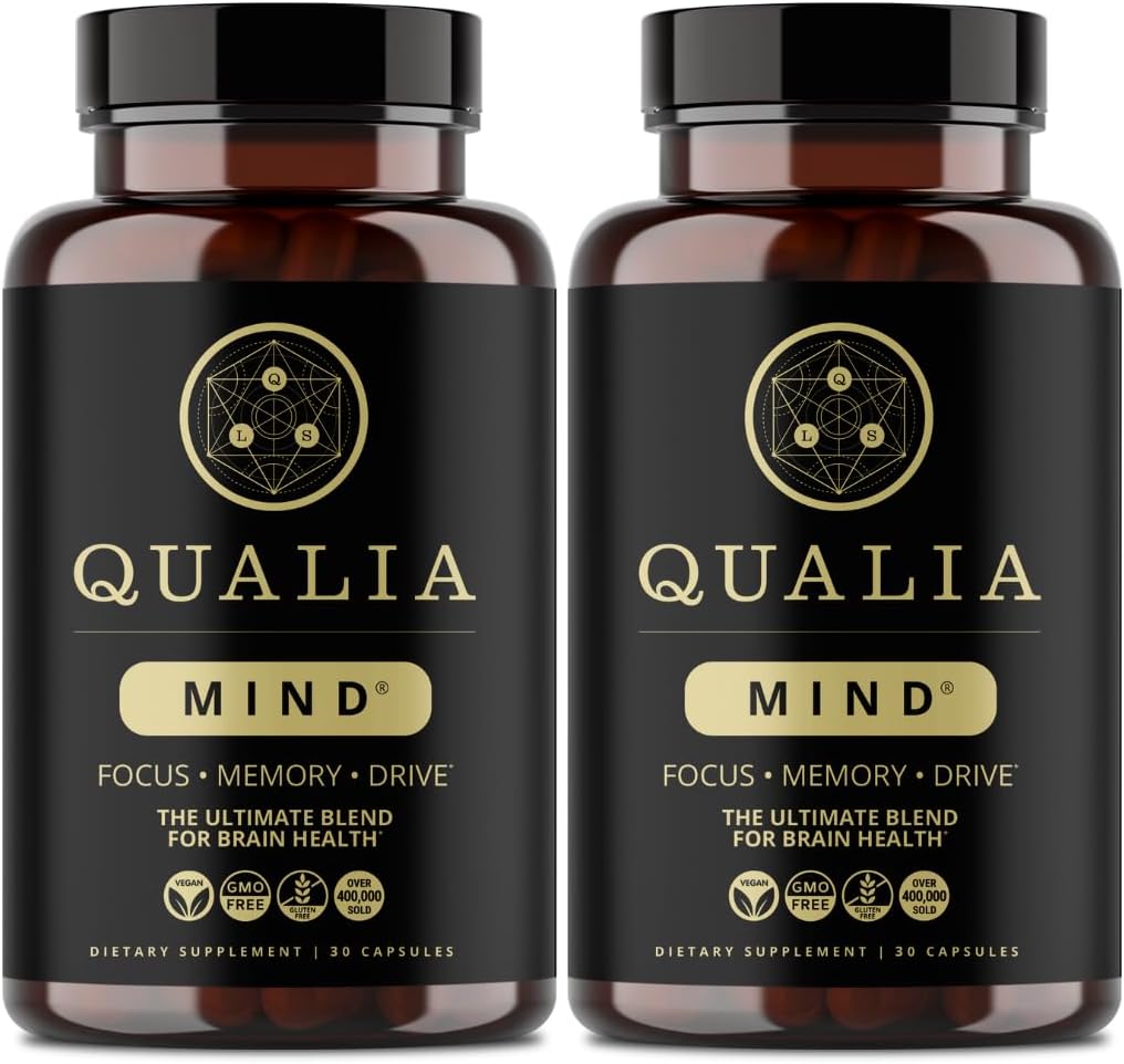 Qualia Mind — Beat Brain Fog - Doctor-Formulated Premium Brain Nourishment - Fuel Focus, Drive & Energy - 32 Ingredients Including Lion’s Mane, Cognizin™, Ginkgo & More - 2 Week Supply*