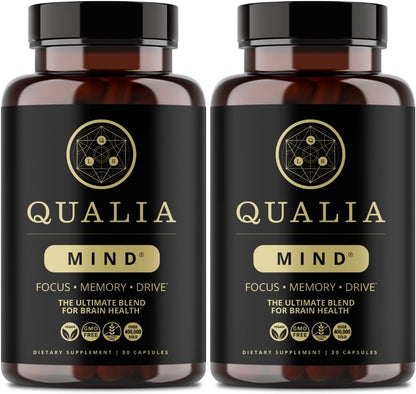 Qualia Mind — Beat Brain Fog - Doctor-Formulated Premium Brain Nourishment - Fuel Focus, Drive & Energy - 32 Ingredients Including Lion’s Mane, Cognizin™, Ginkgo & More - 2 Week Supply*