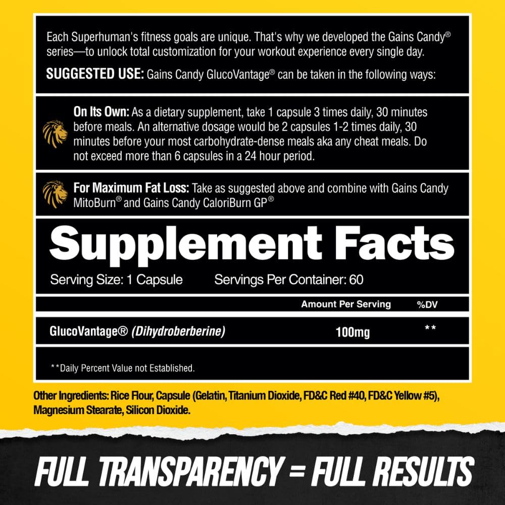 ALPHA LION Gains Candy, Supplement Pills that Support Weight Loss, Appetite Suppressant, Keto-Diet Friendly, Decrease Body Fat, Upgrade Energy & Workout Performance, 60 Capsules (MitoBurn)