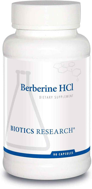 BIOTICS RESEARCH Berberine HCl, Botanical Berberine Supplement 500mg Per Serving - Supports Heart Health, Immune System, Healthy GI, Healthy Cholesterol, Gluten Free - 90 Capsules