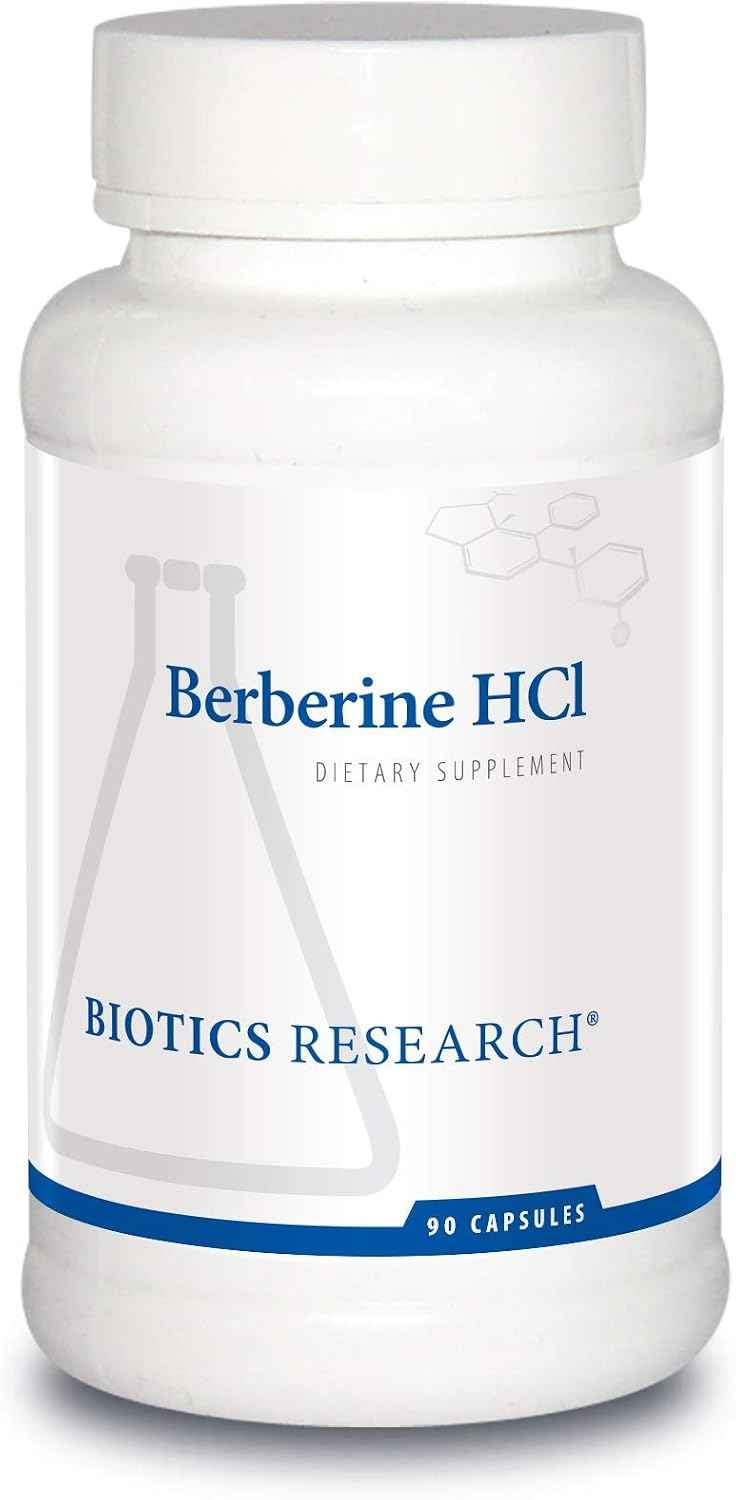 BIOTICS RESEARCH Berberine HCl, Botanical Berberine Supplement 500mg Per Serving - Supports Heart Health, Immune System, Healthy GI, Healthy Cholesterol, Gluten Free - 90 Capsules