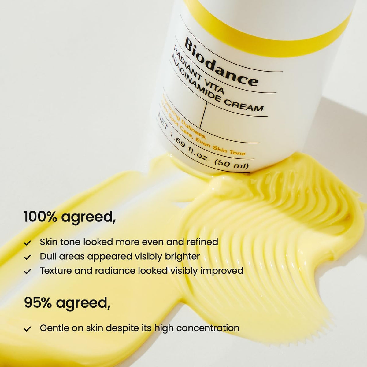 BIODANCE Radiant Vita Niacinamide Cream, Brightening, Dark Spot Correcting, Hydrating Facial Moisturizer with Vitamin C, B12, Korean Skin Care, Mothers Day Gifts | 1.69 fl.oz, 50ml