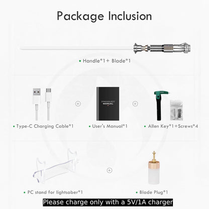 Upgrade XRGB3.0 Smooth Swing Motion Control Light Saber, 16 Sound Fonts Light Saber, Infinite Color Changing Rechargeable, Metal Hilt, Support Heavy Dueling Luke V2 Light Sabers with Stand Toy Tool