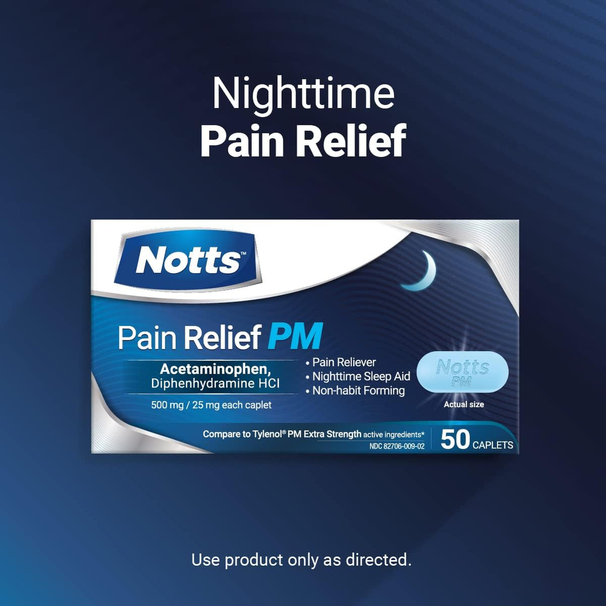 NOTTS Acetaminophen Caplets 50 Count and AXIV VroZzz Melatonin Gummies 10 mg, 60 Count