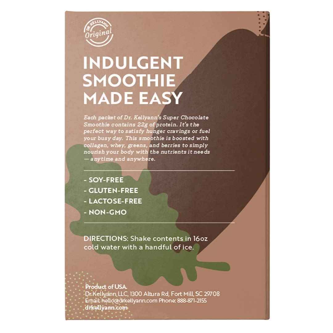 Dr. Kellyann Super Chocolate Collagen Smoothie (7 Servings) - Protein Shake, Keto & Paleo-Friendly, Supports Skin & Gut, 1 Pack