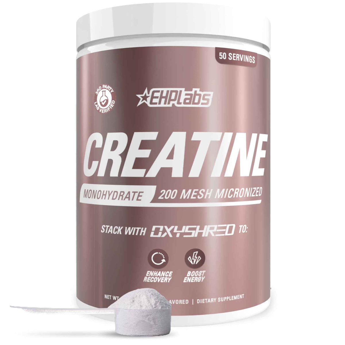 EHP Labs CREA-8 Creatine Monohydrate Powder, Unflavored, 100 Servings - Micronized Creatine For Muscle Growth, Strength & Energy. Mixes Easily, No Clumping. Pre Or Post Workout. 500g