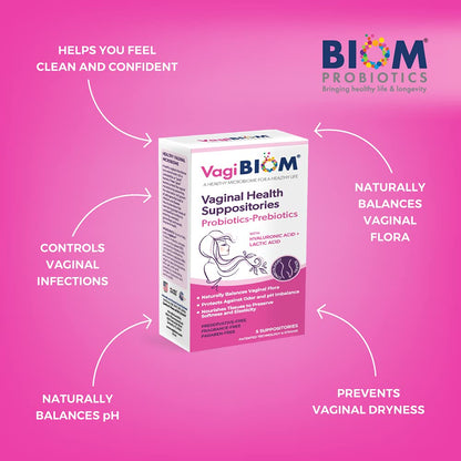 VagiBiom Lactobacillus Suppository: Microbiome Flora balance and Odor Control Regimen