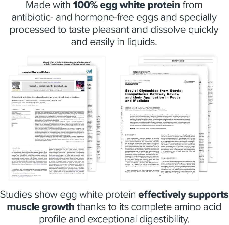 LEGION Egg+ Protein Powder with BCAAs - Naturally Sweetened and Flavored Egg White Protein Powder - Fast Digesting Protein for Muscle Growth and Strength, Vanilla, 20 Servings
