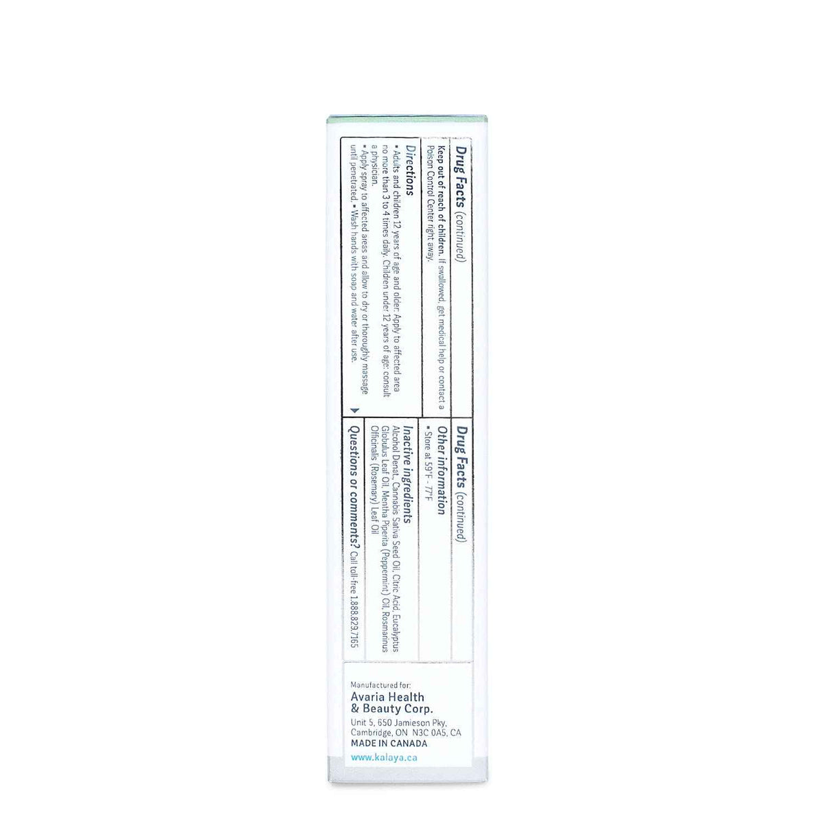 Kalaya Pain Relief Spray - Fast-Acting, Quick-Drying Muscle Rub for Joint Pain Relief and Muscle Pain - with Eucalyptus, Menthol, Methyl Salicylate, Camphor - Ideal for Easing Back Pain - 2 oz