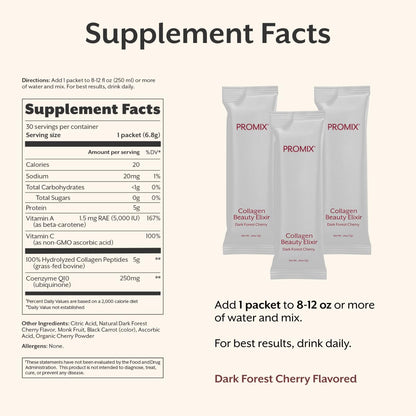 ProMix Nutrition Collagen Beauty Elixir (30 Sticks) - Watermelon (Dark Cherry)