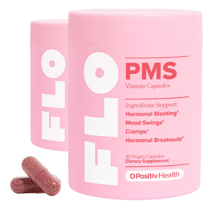 FLO PMS for Hormonal Breakouts, Bloating, Cramps, & Mood - 30-Day Supply