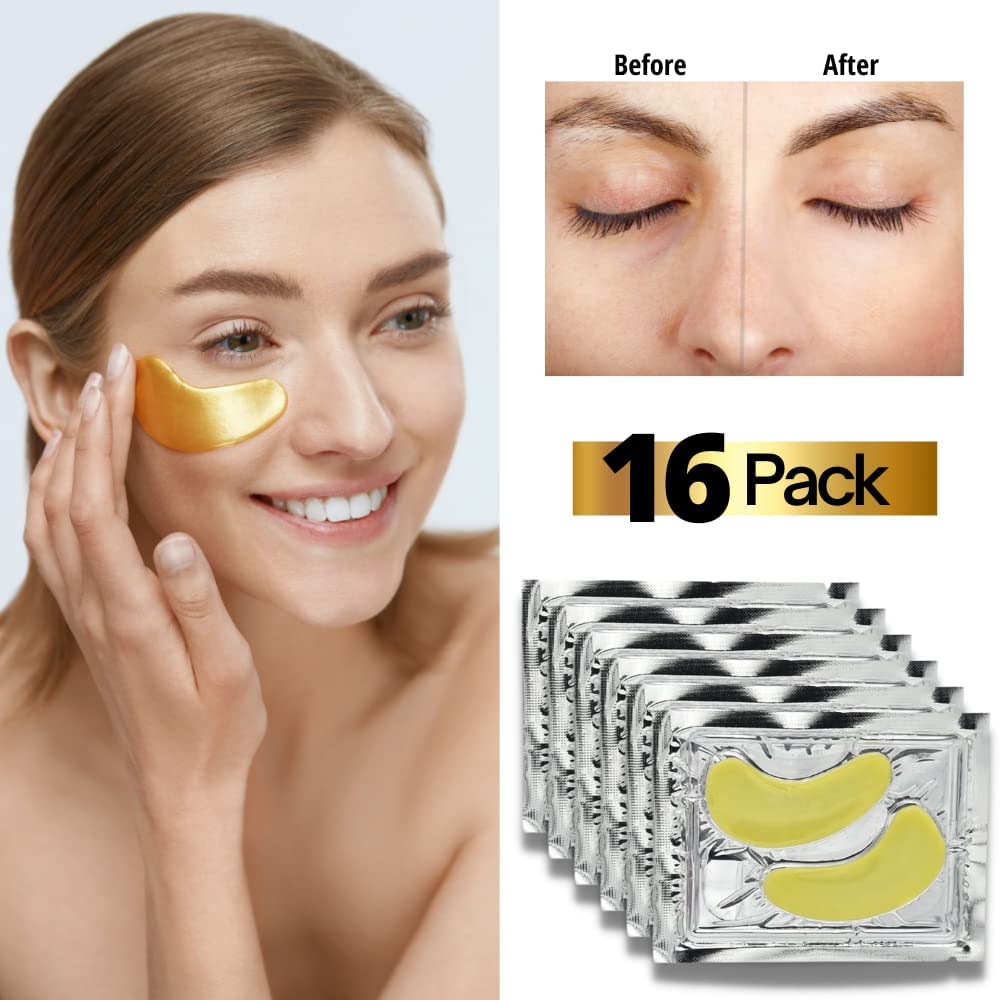 24K Gold Luxury Under Eye Patches - Radiant Glow (16 Pairs)