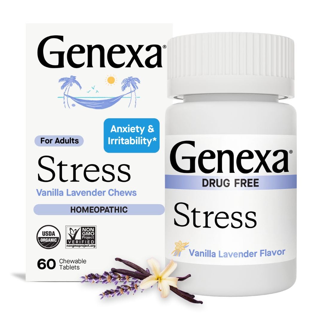 Genexa Stress, Anxiety & Stress Relief Made Clean, 60 Chewable Tablets