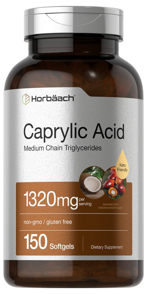 Horbaach Caprylic Acid Supplement 1320mg | 150 Softgel Capsules