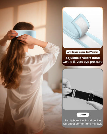 Anydance Cordless Heated Eye Mask – Rechargeable Warm Compress for Dry Eyes & Sleep Relief (Teal Green)