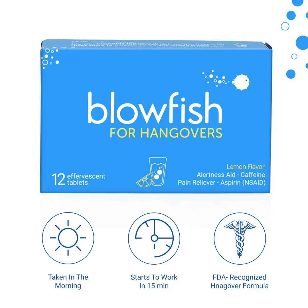 Blowfish for Hangovers - Fast Hangover Relief in 15 Minutes | FDA-Recognized Formulation | Headache Relief, Energy, and Hydration in One Step BlowfishBuy Supplements Australia