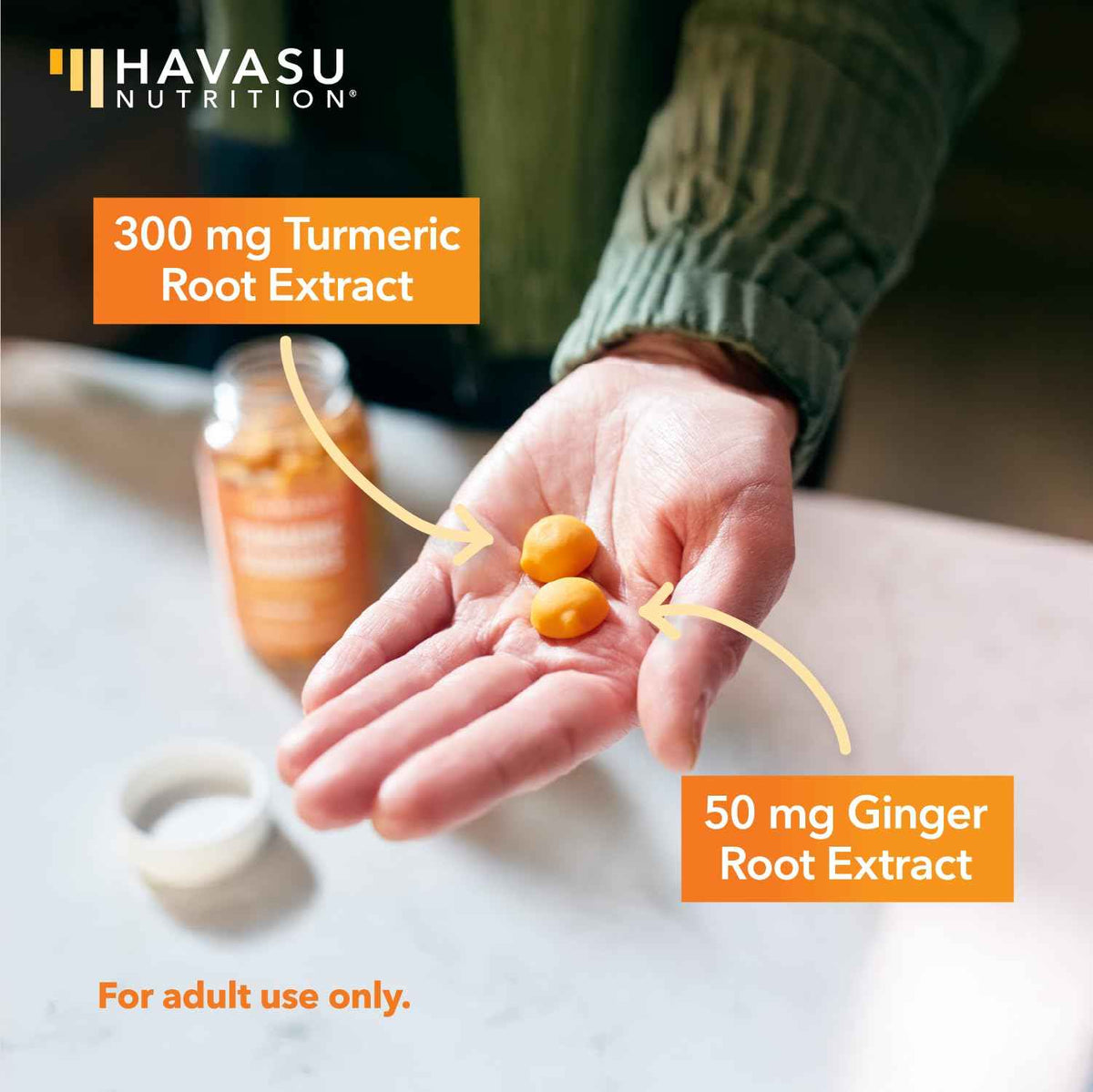 Turmeric Gummies, Peach, 60ct, Digestive & Immune Support for Wellness - Turmeric Gummies with Ginger Root Extract, Digestive Health & Immune Support for Overall Wellness, 1 Month Supply