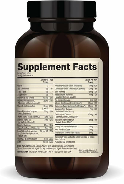 Dr. Mercola Chewable Multivitamin for Kids - 28 Vitamins & Minerals - 0g Sugar - Non-GMO, Gluten-Free & Soy-Free - Natural Orange Flavor - 60 Tablets