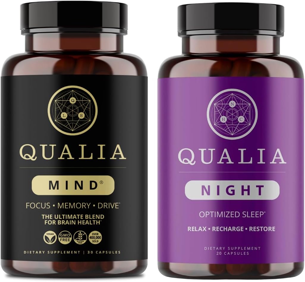 Qualia Mind & Qualia Night - Premium Nootropic Supplement for Mental Performance - Increase Focus - Deep Refreshing Sleep Support - (1 Week Supply)