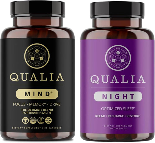 Qualia Mind & Qualia Night - Premium Nootropic Supplement for Mental Performance - Increase Focus - Deep Refreshing Sleep Support - (1 Week Supply)