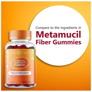 GeriCare Prebiotic Digestive Support, Gummies Compare to Metamucil Fiber Gummies, Berry Flavor, 72 Count, Plant-Based Fiber for Gut Health, Non-GMO