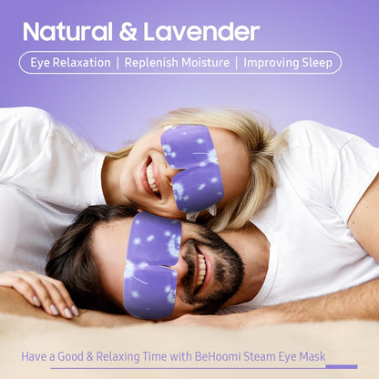 BeHoomi Self Heating Steam Eye Mask – Lavender Scented Warm Compress Heated Eye Mask for Sleep, Spa & Relaxation (20 Pack)