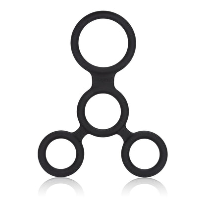 CalExotics Full Spreader Silicone 4-Ring Design Erection Enhancer, (12757_Black)