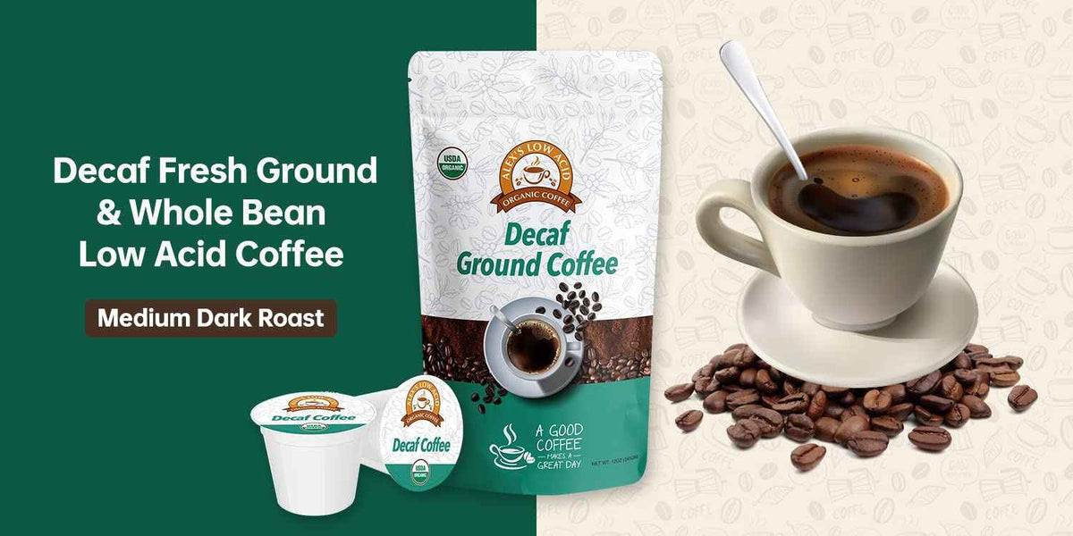 Alex's Low Acid Organic Coffee 12oz Bag - Fresh Ground Decaf (Pack of 1)
