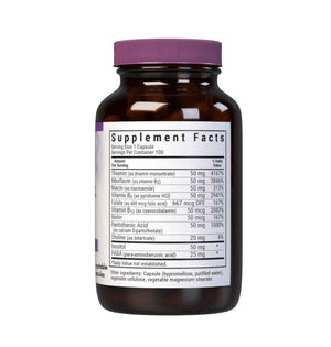 Bluebonnet Nutrition Stress Relief B Complex Vegetable Capsules, Vitamin B6, B12, Biotin, Folate, Vegan, Gluten & Soy & Milk Free, Kosher, Unflavored, 100 Count