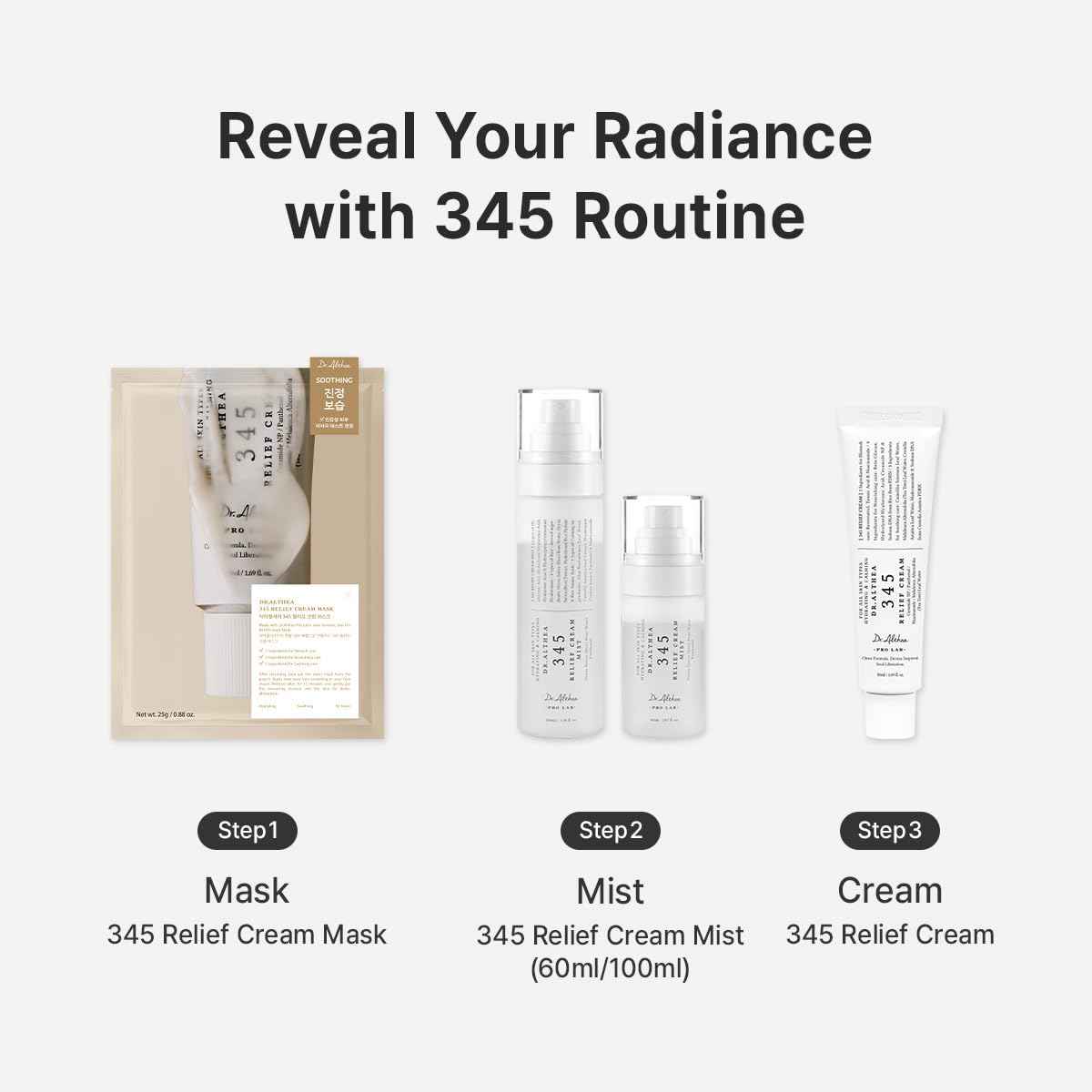 Dr.Althea 345 Relief Cream Mist - Hydrating Facial Mist with Rice Extract - Soothing Care for Sensitive Skin