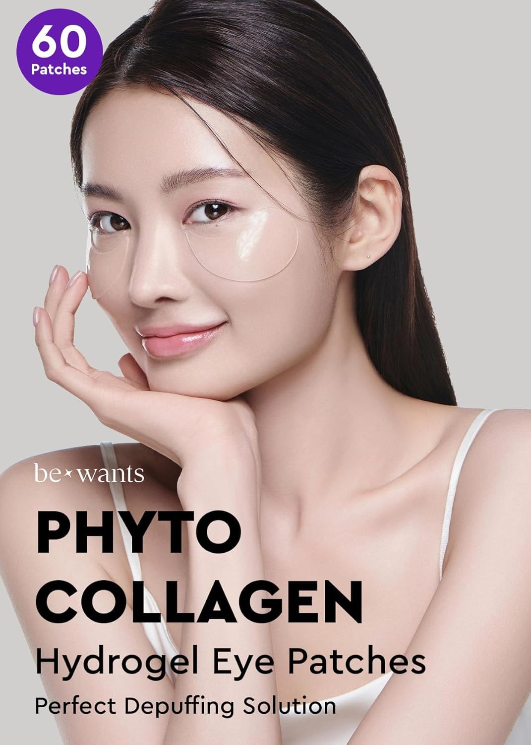 Bewants Under Eye Patches – Korean Eye Masks with Vegan Collagen & Bamboo Water for Dark Circles (60 Pcs)