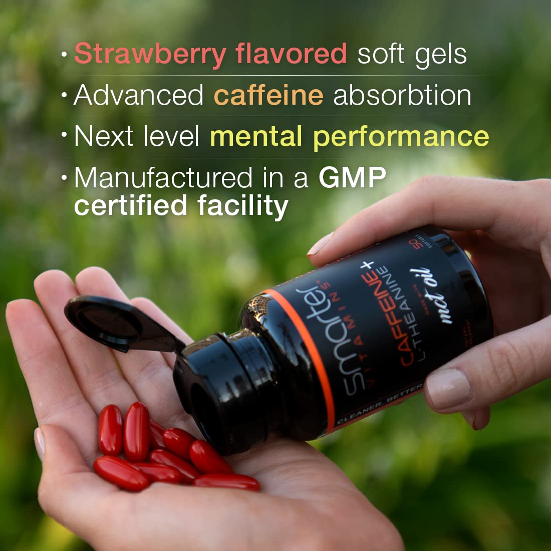 3-Pack Caffeine Pills 200mg with 100mg L-Theanine & MCT Oil, 150 Softgels