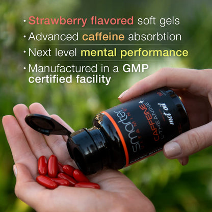 3-Pack Caffeine Pills 200mg with 100mg L-Theanine & MCT Oil, 150 Softgels